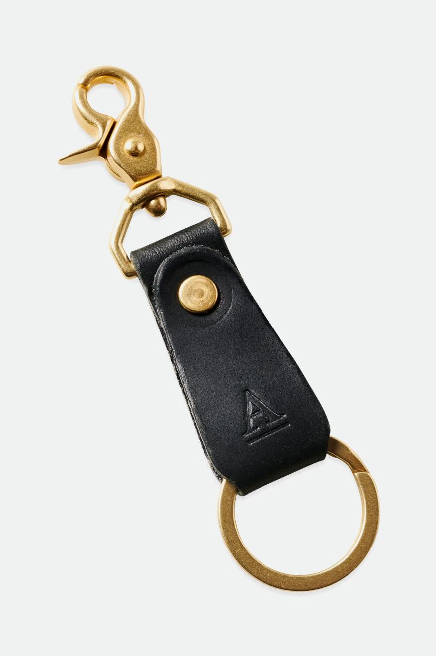 Accesorios Brixton Artifact Cuero Key Clip Unisex Negras | 04YARPQOF