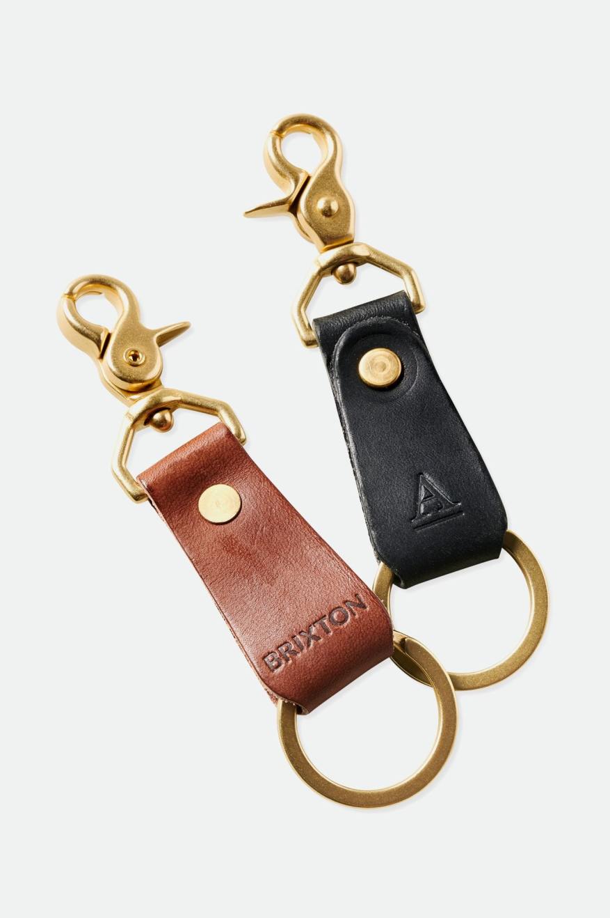 Accesorios Brixton Artifact Cuero Key Clip Unisex Negras | 04YARPQOF