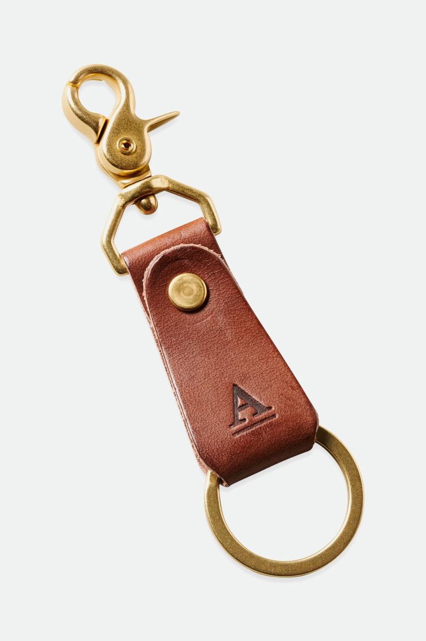 Accesorios Brixton Artifact Cuero Key Clip Unisex Marrones | 64ELHPYGD