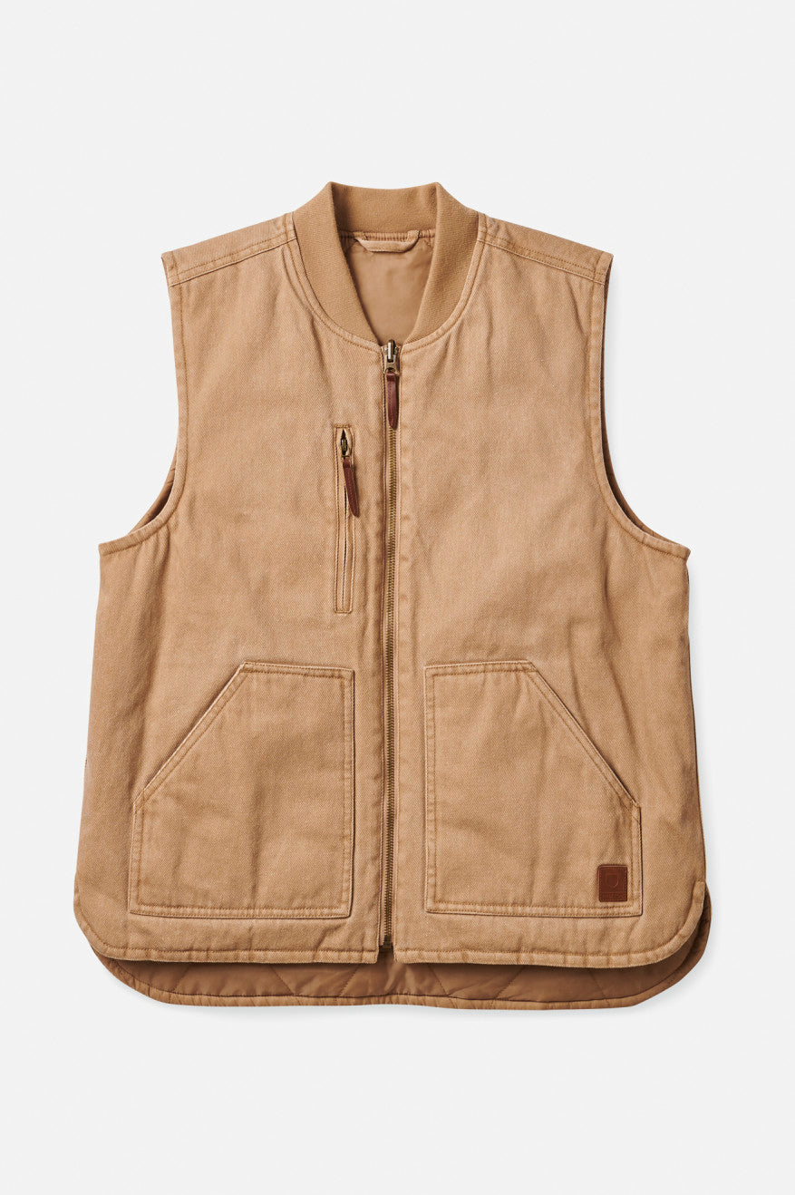 Chaquetas Brixton Abraham Reversible Vest Hombre Beige | 08BZMPLGY