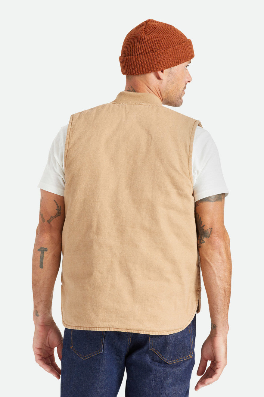 Chaquetas Brixton Abraham Reversible Vest Hombre Beige | 08BZMPLGY