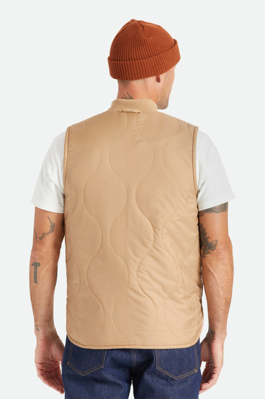 Chaquetas Brixton Abraham Reversible Vest Hombre Beige | 08BZMPLGY