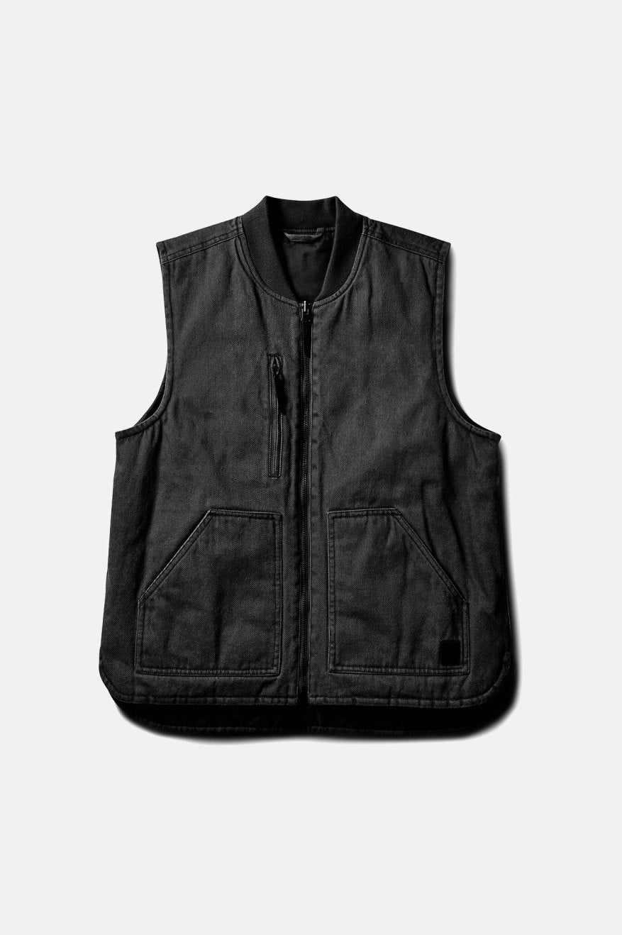 Chaquetas Brixton Abraham Reversible Vest Hombre Negras | 20KEVOAWC