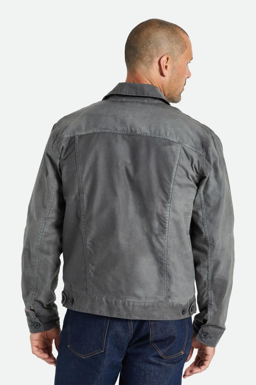 Chaquetas Brixton Cable Reserve Waxed Lona Trucker Hombre Gris | 82HWEYFXN