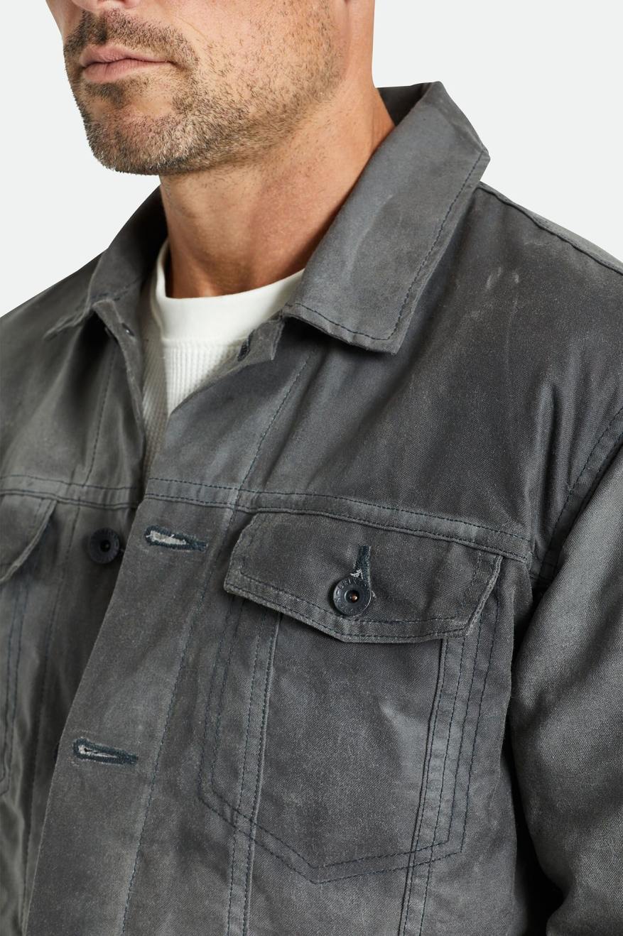 Chaquetas Brixton Cable Reserve Waxed Lona Trucker Hombre Gris | 82HWEYFXN