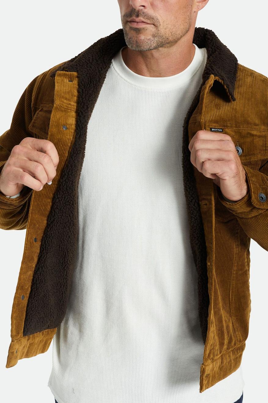 Chaquetas Brixton Cable Sherpa Forro Trucker Hombre Marrones | 79JEFTWIN