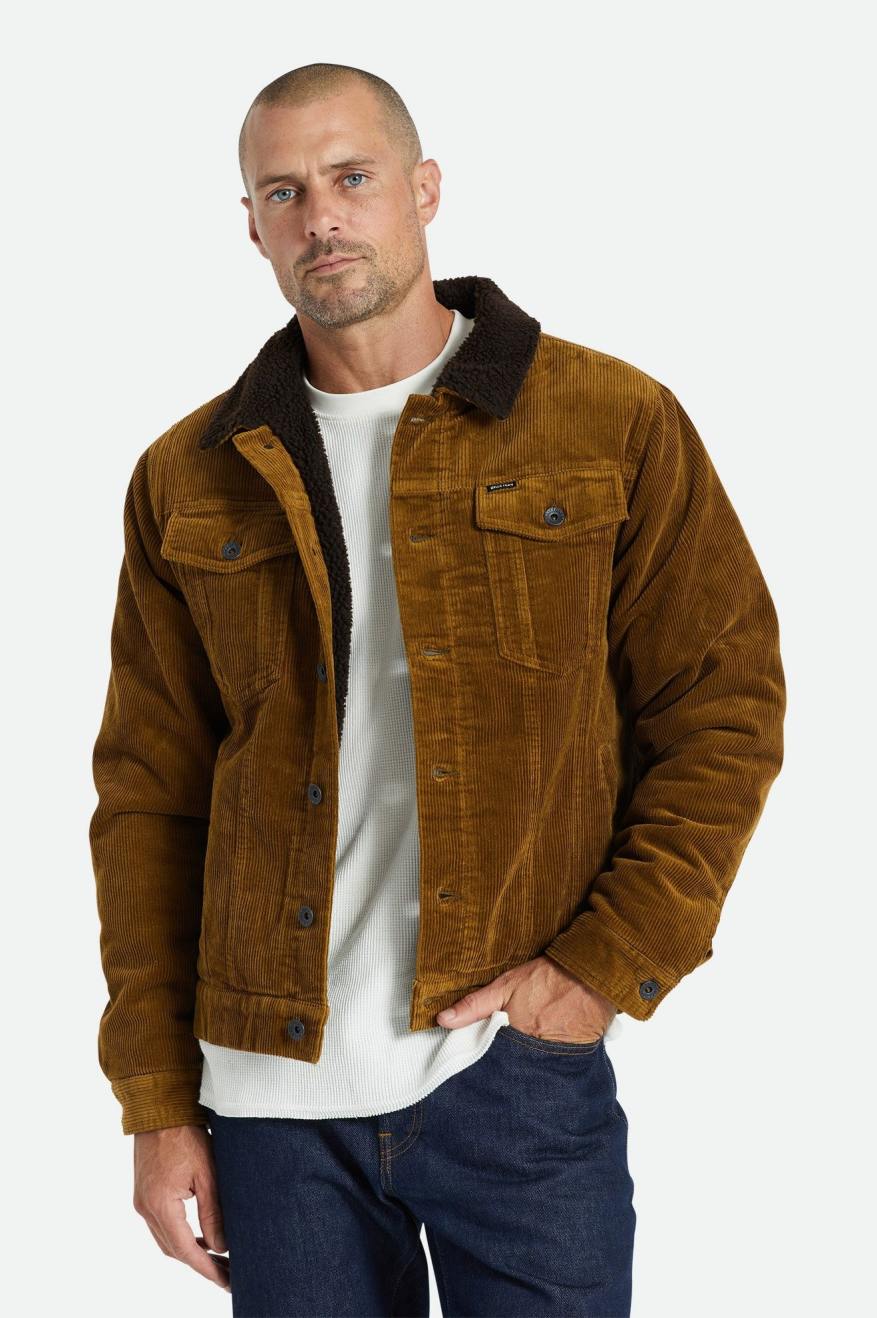 Chaquetas Brixton Cable Sherpa Forro Trucker Hombre Marrones | 79JEFTWIN