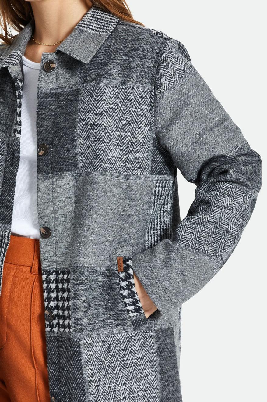 Chaquetas Brixton Swindon Patchwork Mujer Gris | 13RFDVUBK