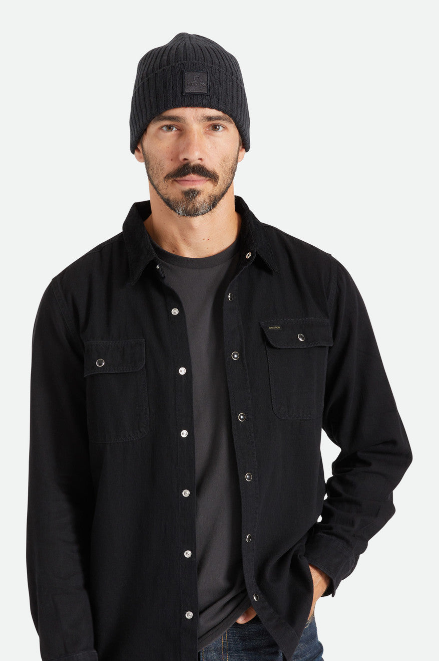 Gorros Brixton Alpha Square Merino Lana Hombre Negras | 59OZDASRP