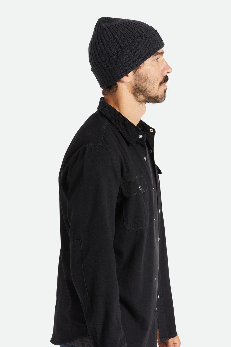 Gorros Brixton Alpha Square Merino Lana Hombre Negras | 59OZDASRP