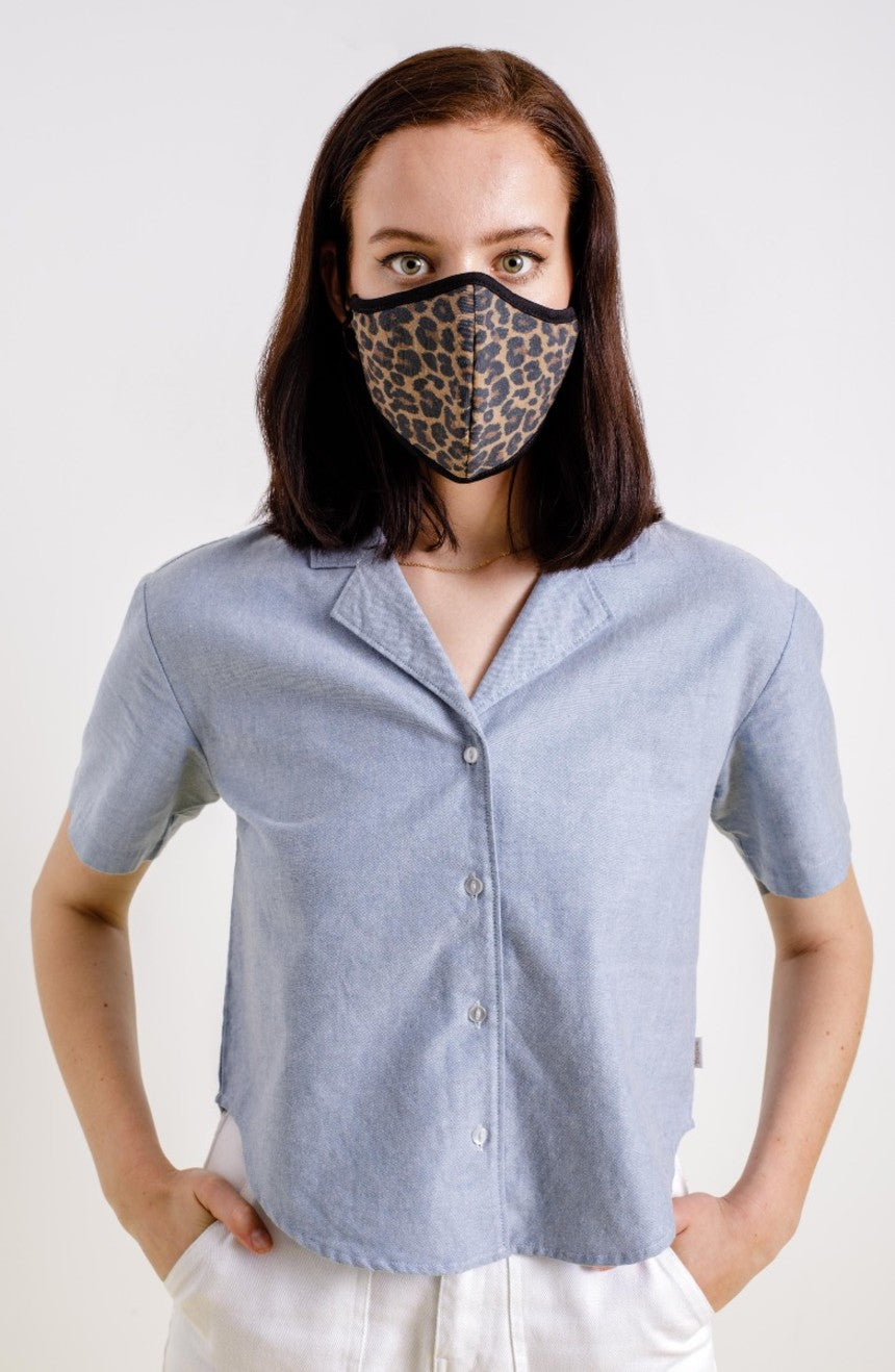 Mascarilla Brixton Antimicrobial 4-Way Stretch Unisex Leopardo | 06RKWHFBV