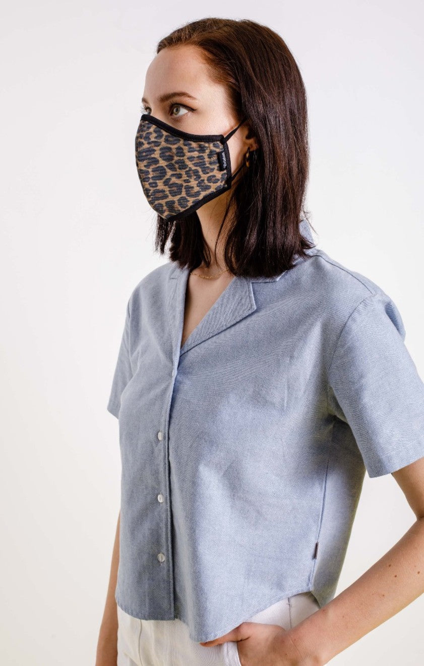 Mascarilla Brixton Antimicrobial 4-Way Stretch Unisex Leopardo | 06RKWHFBV