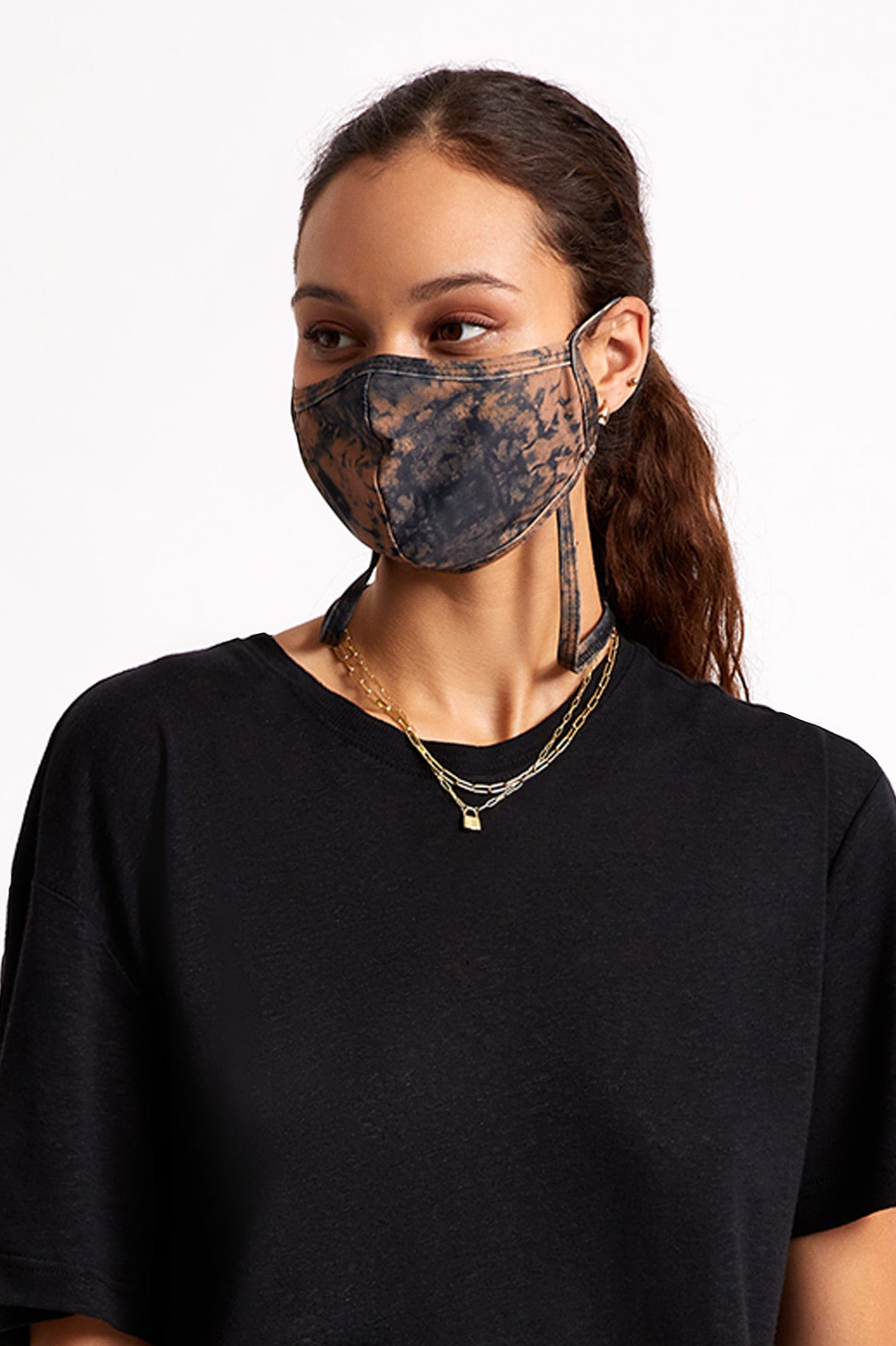 Mascarilla Brixton Everything Unisex Negras Naranjas Azules | 05CHFLJBV