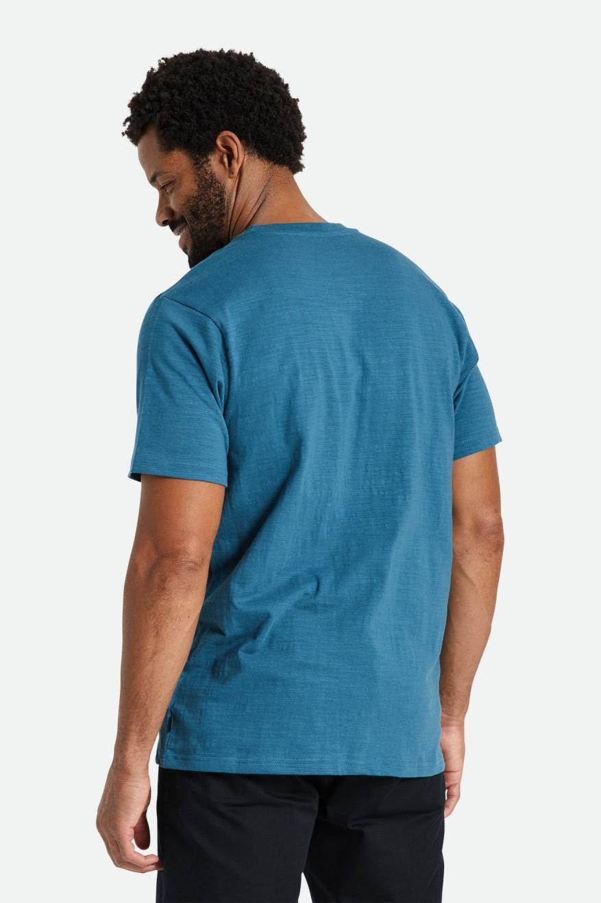 Prendas De Punto Brixton Basic Slub S/S Pocket Hombre Turquesa | 10GPTNBOE