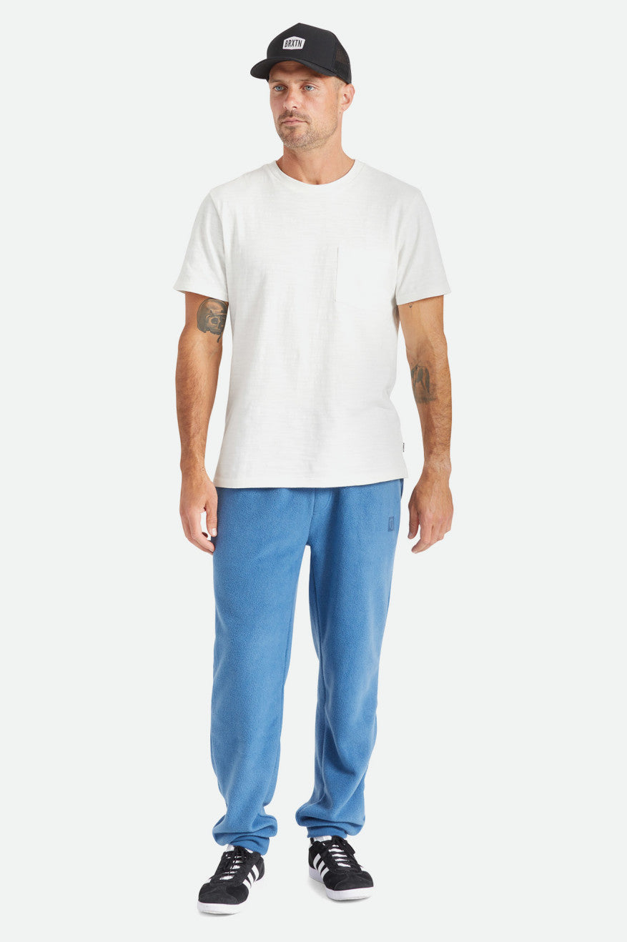 Prendas De Punto Brixton Basic Slub S/S Pocket Hombre Blancas | 84GVJZQTE