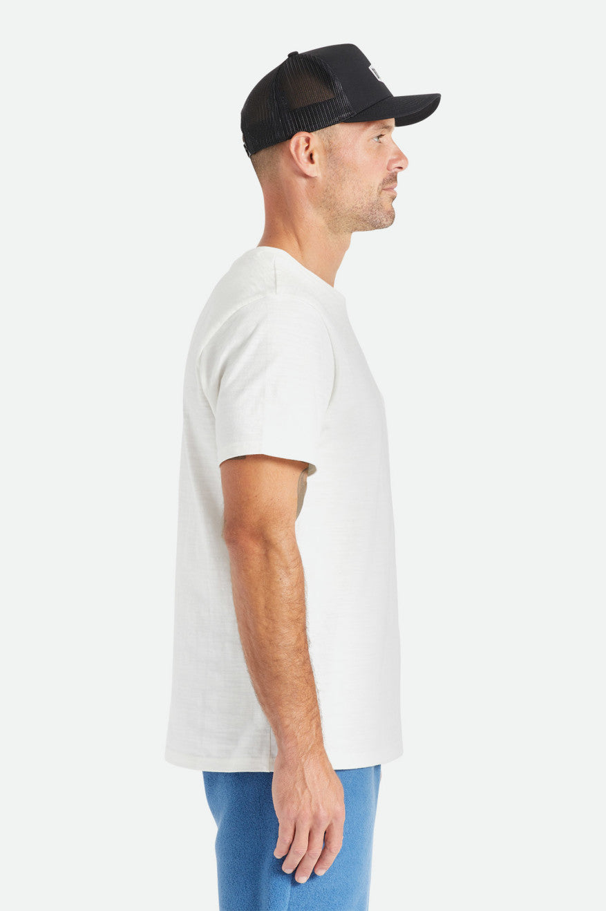 Prendas De Punto Brixton Basic Slub S/S Pocket Hombre Blancas | 84GVJZQTE