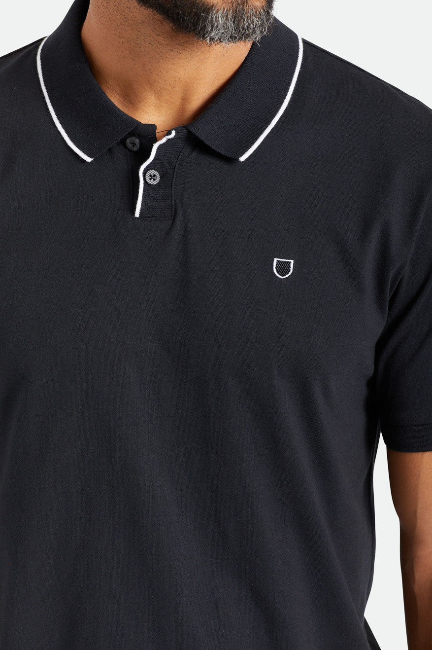 Prendas De Punto Brixton Proper S/S Polo Hombre Negras | 32MTNEQPD