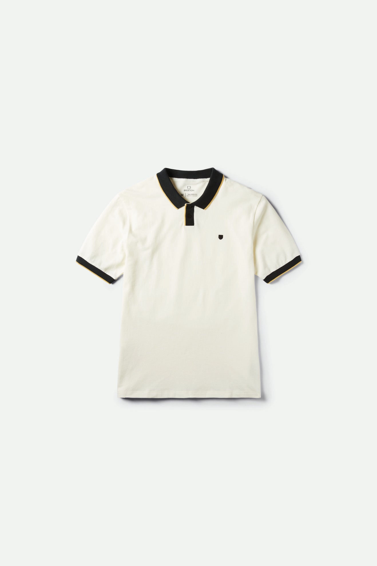 Prendas De Punto Brixton Proper S/S Polo Hombre Blancas Negras | 69DYPFEBQ