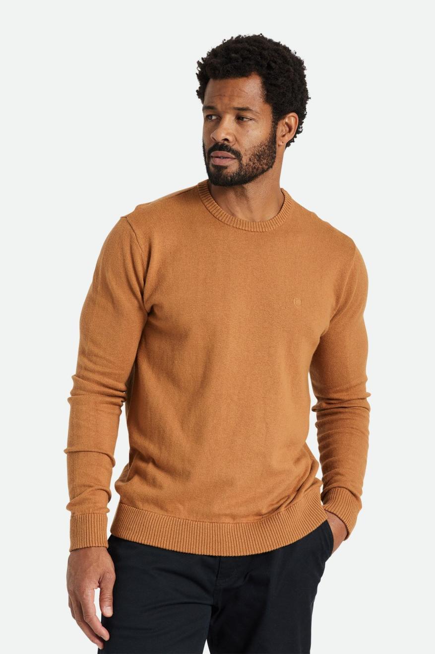 Prendas De Punto Brixton Reserve Cashmere Sueter Hombre Marrones | 07BPRZXAI