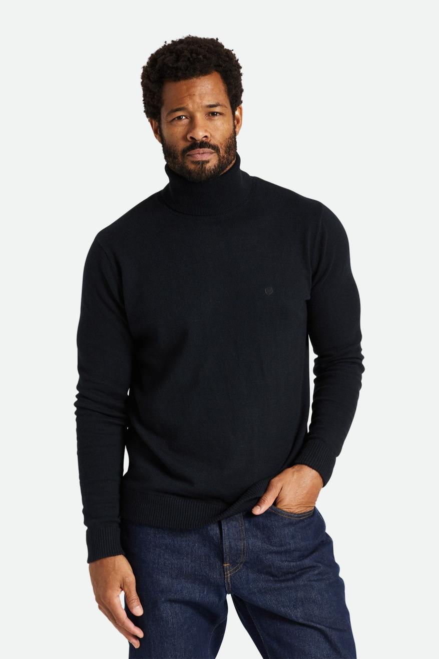 Prendas De Punto Brixton Reserve Cashmere L/S Turtleneck Hombre Negras | 17FKSHLPE