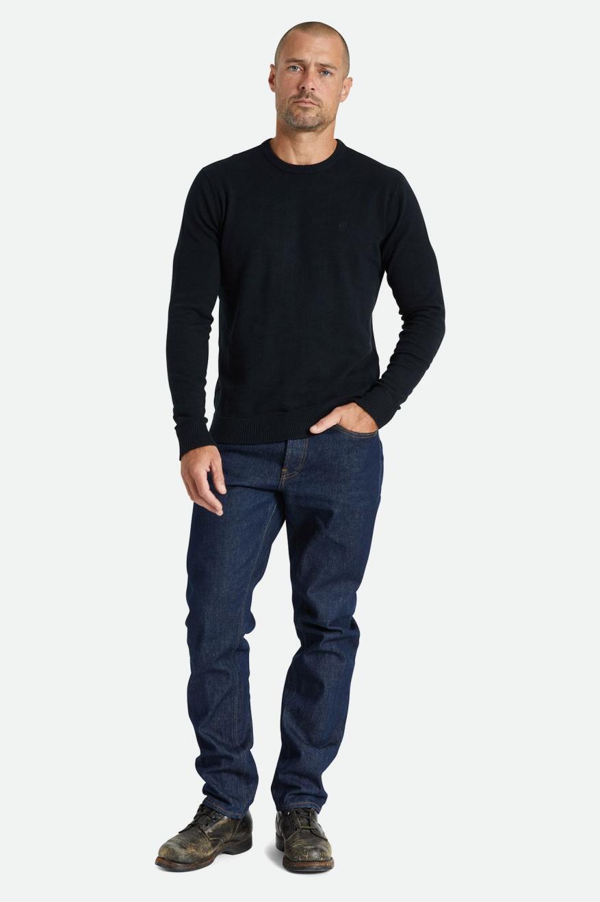 Prendas De Punto Brixton Reserve Cashmere Sueter Hombre Negras | 28JXKTSOL