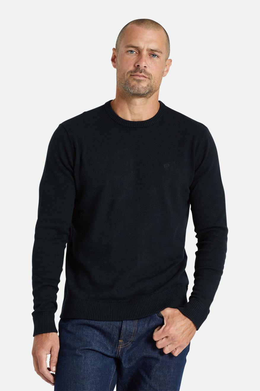 Prendas De Punto Brixton Reserve Cashmere Sueter Hombre Negras | 28JXKTSOL