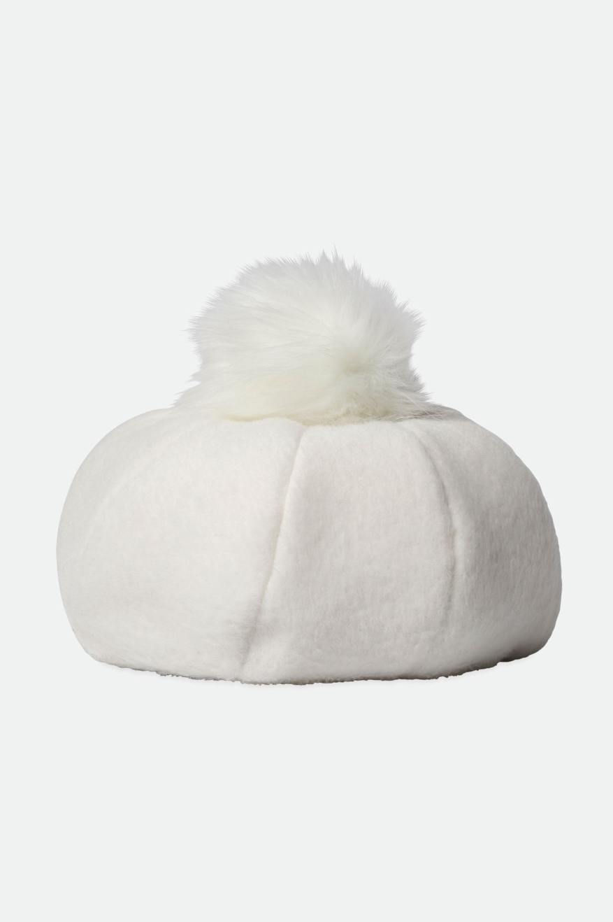 Sombreros Brixton Natalie Oversized Pom Beret Mujer Blancas | 92FMWDKPB