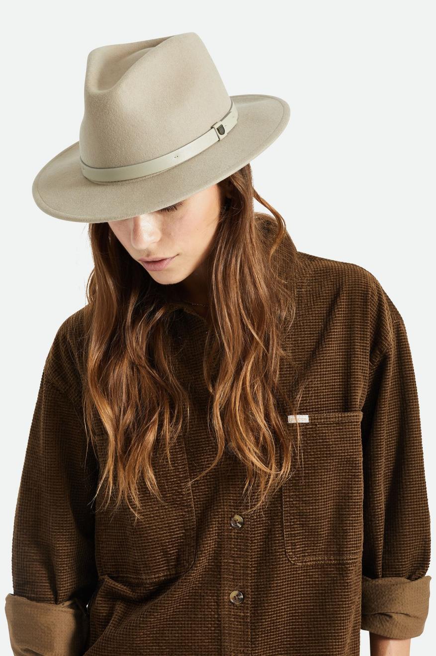 Sombreros De Fieltro Brixton Messer Fedora Mujer Verde Claro | 03JDEMRCU