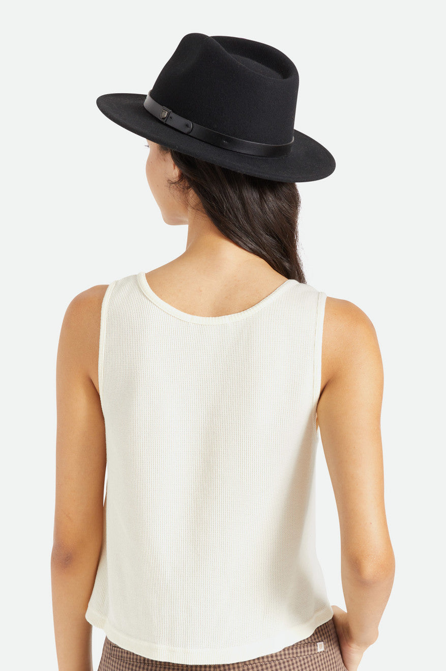 Sombreros De Fieltro Brixton Messer Fedora Mujer Negras | 52ZAHGRFB