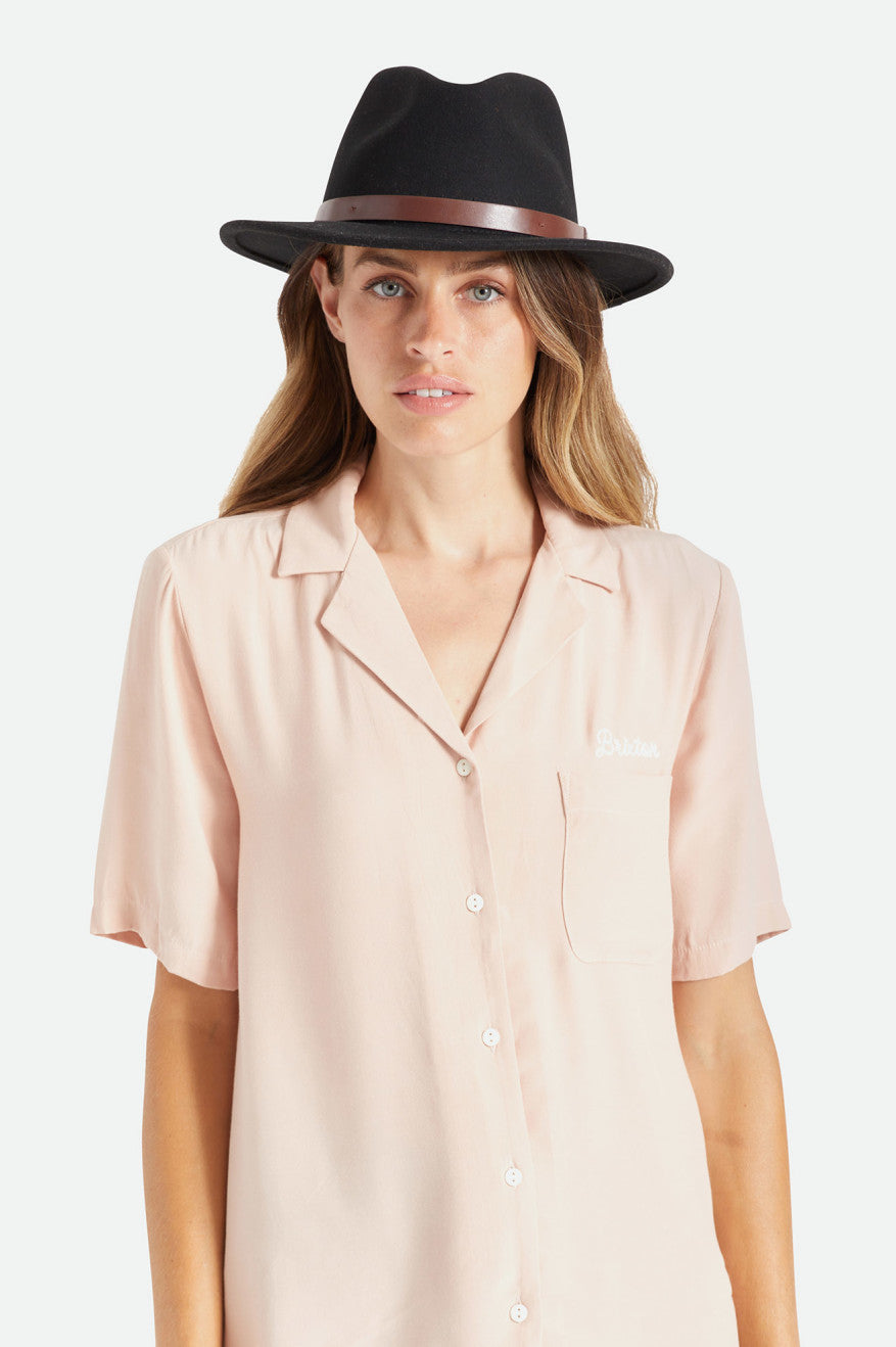 Sombreros De Fieltro Brixton Messer Fedora Mujer Negras | 57KTEWGRF