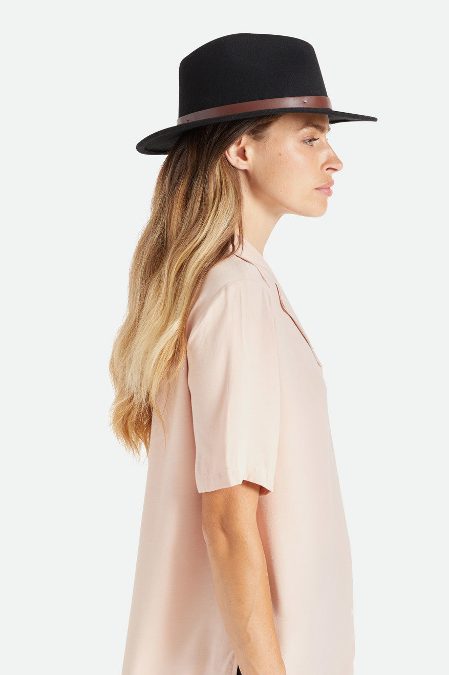 Sombreros De Fieltro Brixton Messer Fedora Mujer Negras | 57KTEWGRF