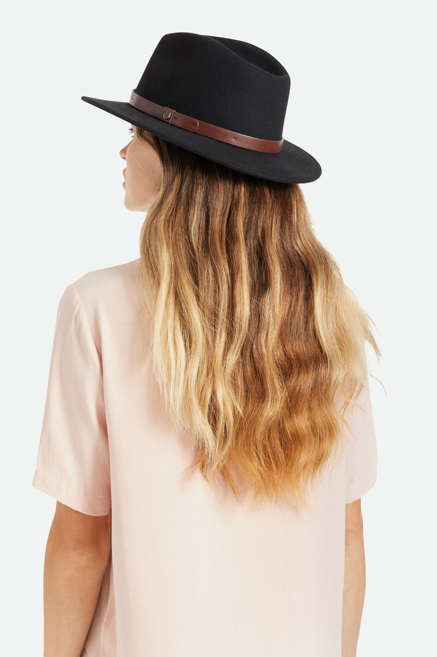 Sombreros De Fieltro Brixton Messer Fedora Mujer Negras | 57KTEWGRF