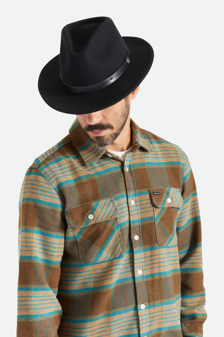 Sombreros De Fieltro Brixton Messer Hombre Negras | 38KXGFMYA