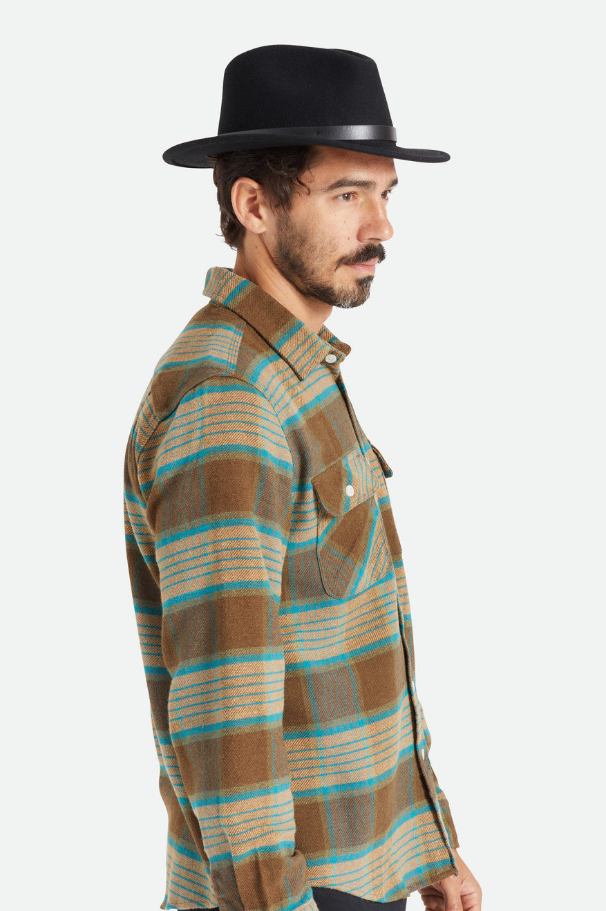 Sombreros De Fieltro Brixton Messer Hombre Negras | 38KXGFMYA