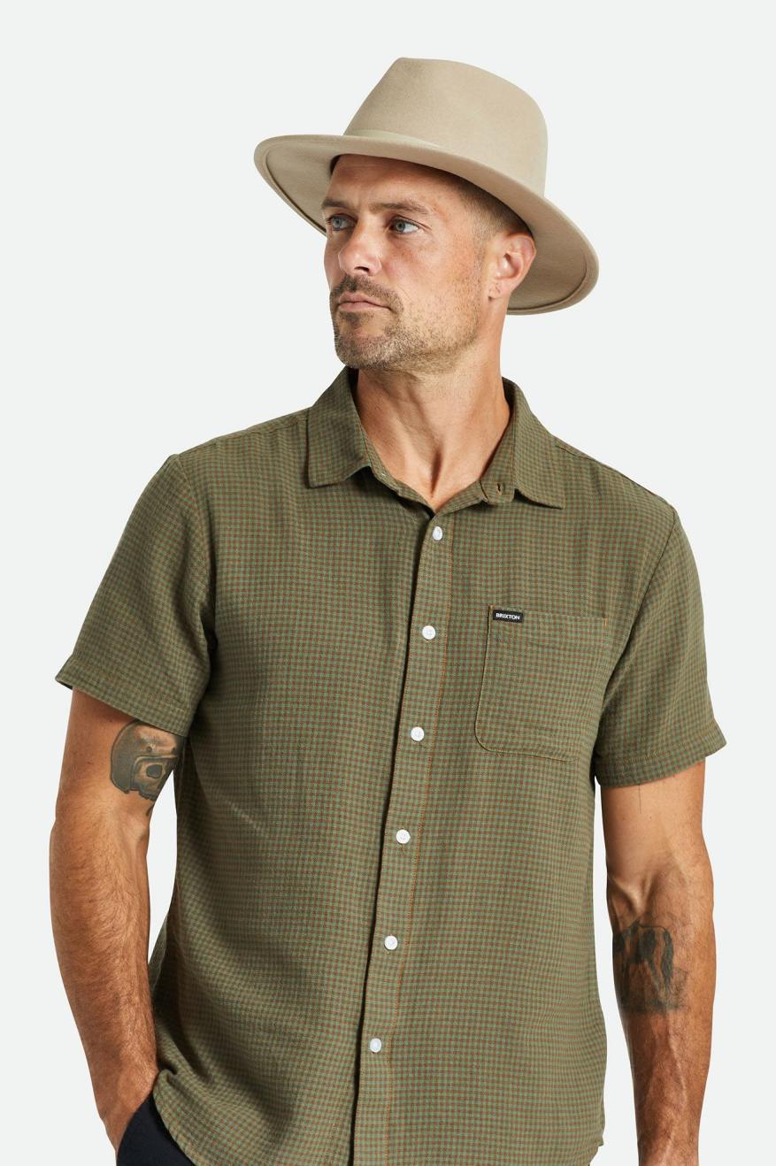 Sombreros De Fieltro Brixton Messer Hombre Verde Claro | 68XNOVRUT