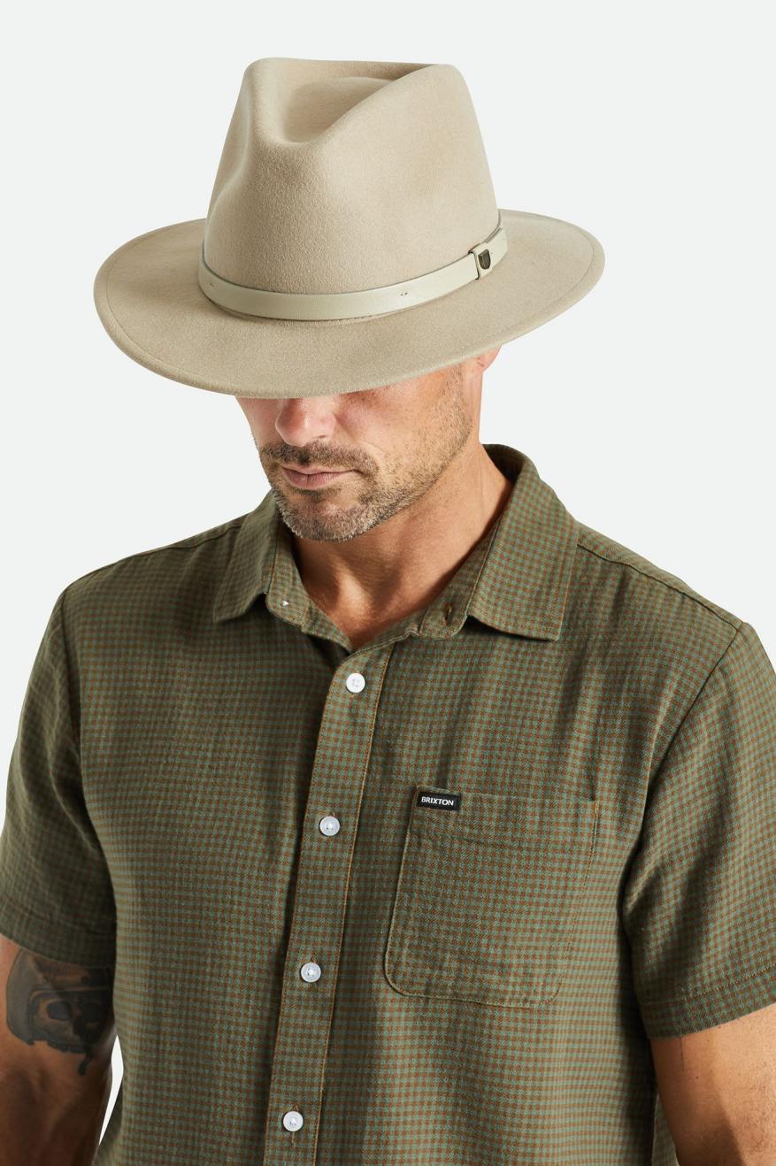 Sombreros De Fieltro Brixton Messer Hombre Verde Claro | 68XNOVRUT