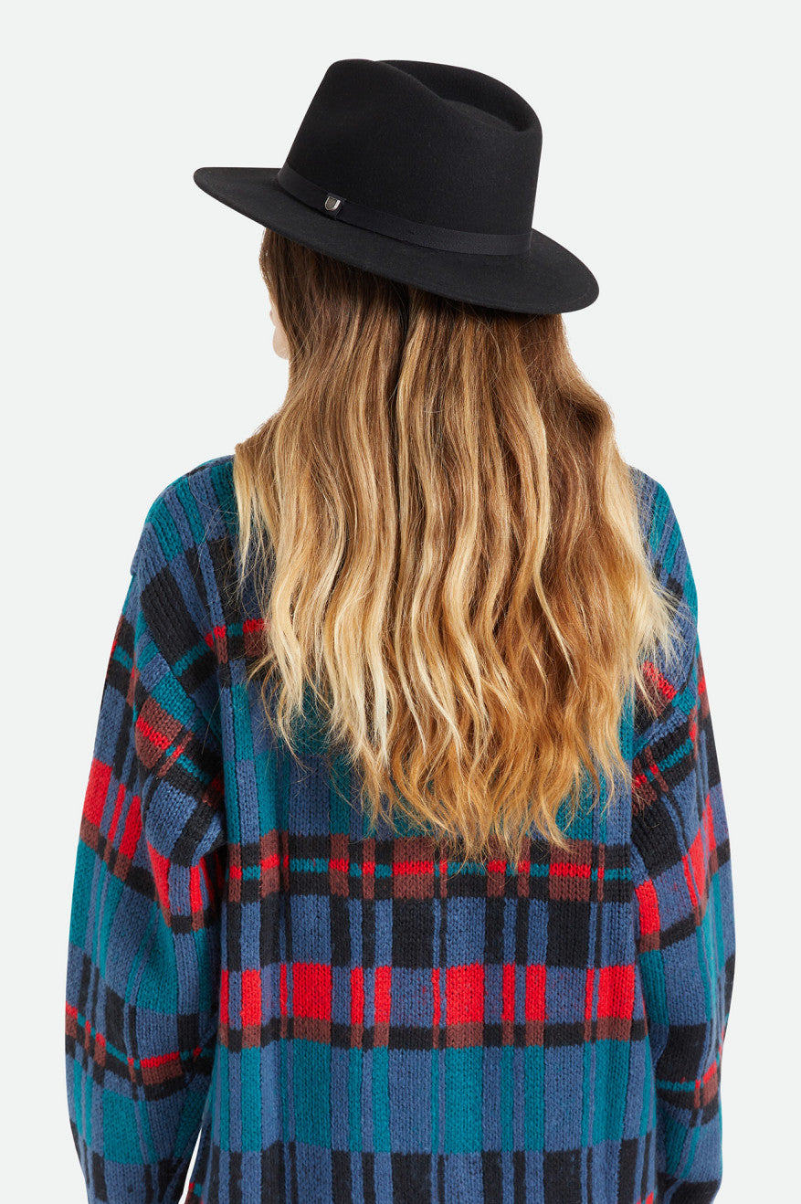 Sombreros De Fieltro Brixton Messer Packable Fedora Mujer Negras | 79AFWRMBI