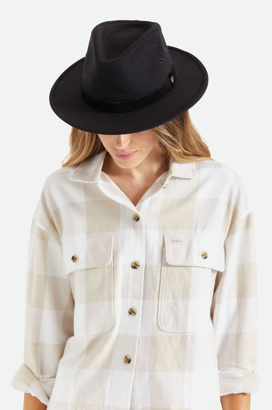 Sombreros De Fieltro Brixton Messer Utility Adventure Fedora Mujer Negras | 17PXVIKRM