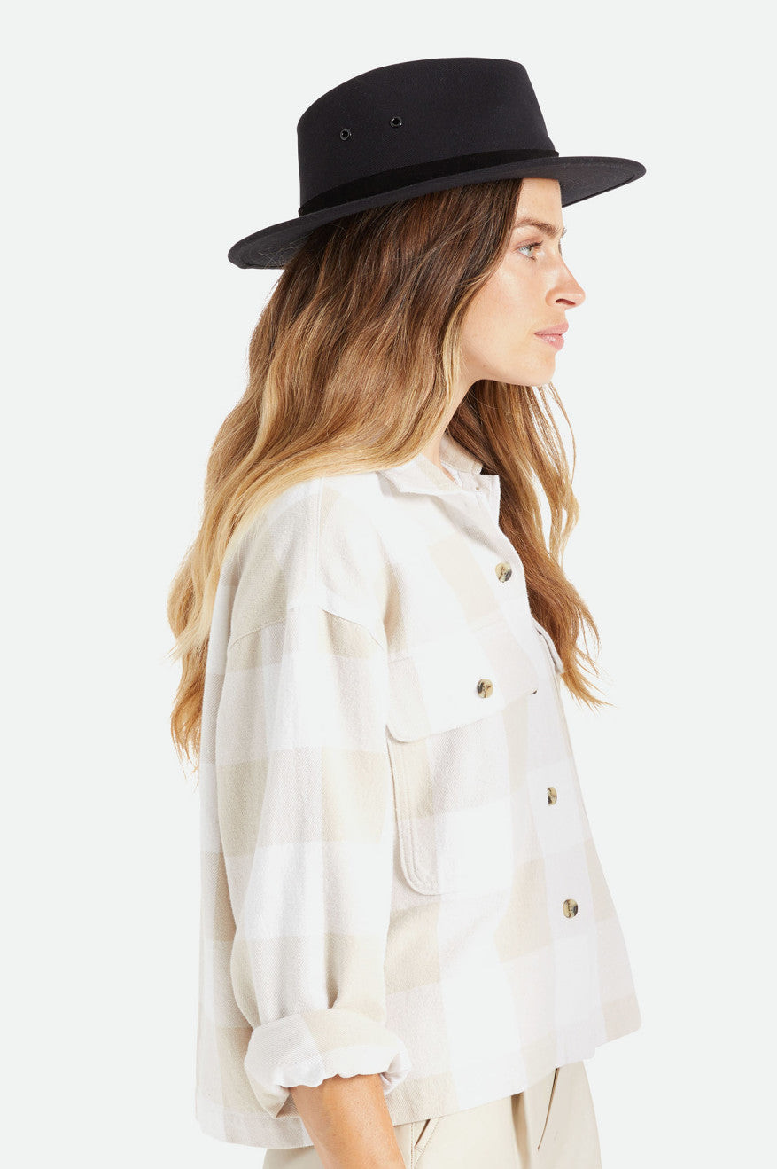 Sombreros De Fieltro Brixton Messer Utility Adventure Fedora Mujer Negras | 17PXVIKRM