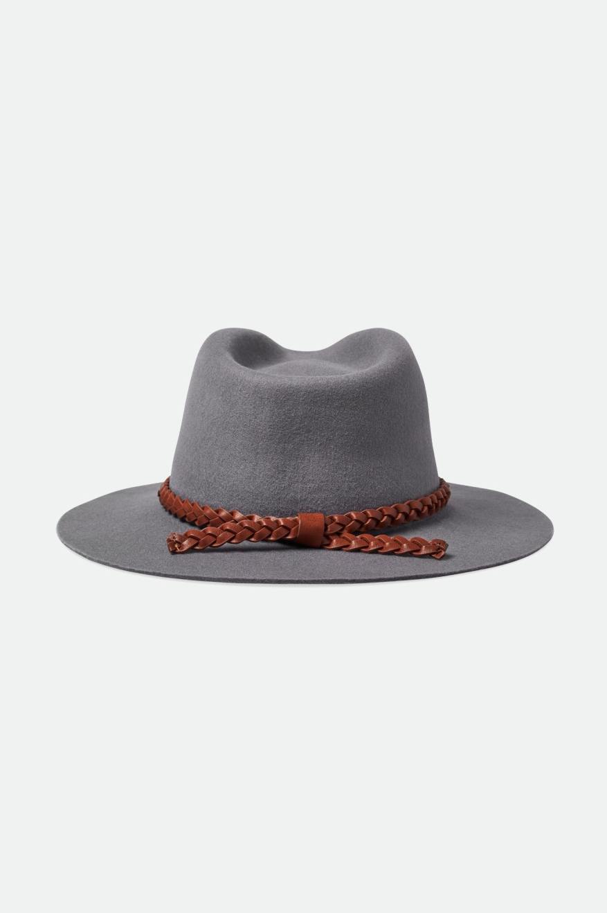 Sombreros De Fieltro Brixton Messer Western Fedora Mujer Gris | 45IRCAYDG