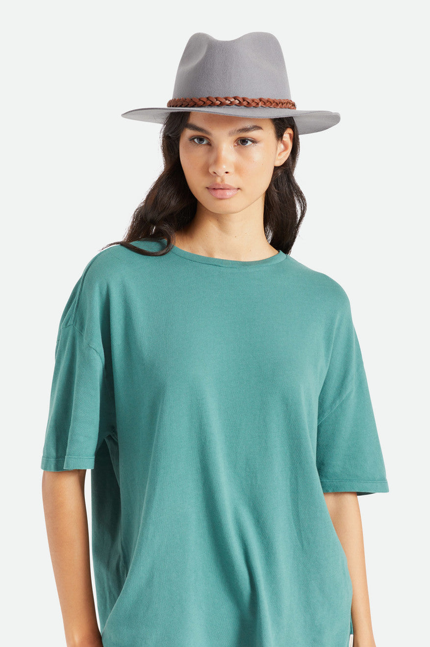 Sombreros De Fieltro Brixton Messer Western Fedora Mujer Gris | 45IRCAYDG