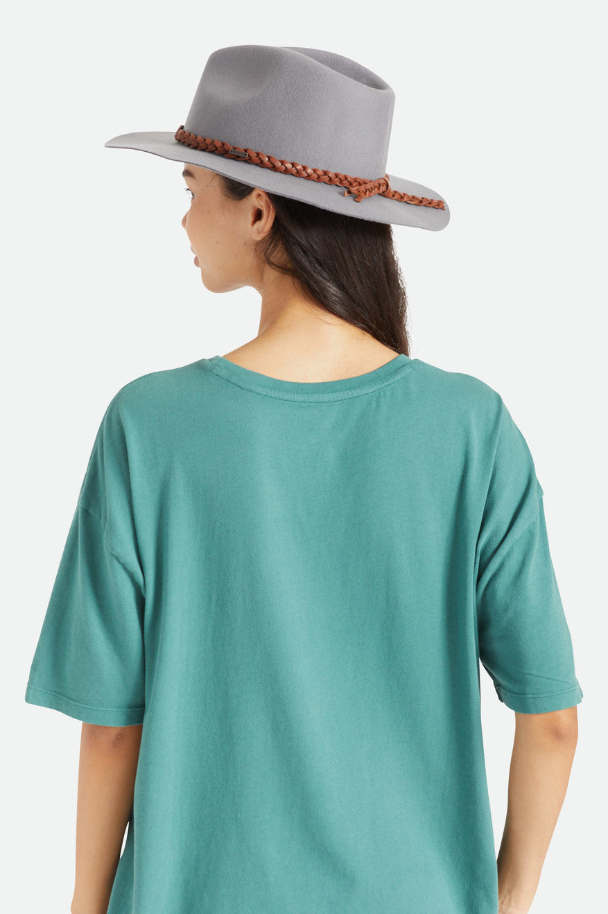 Sombreros De Fieltro Brixton Messer Western Fedora Mujer Gris | 45IRCAYDG