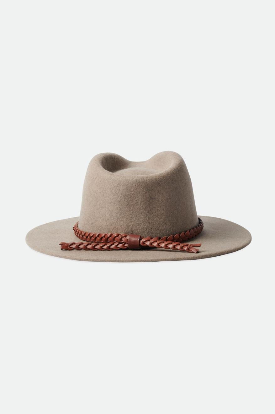 Sombreros De Fieltro Brixton Messer Western Fedora Mujer Beige | 58LAVSFIB