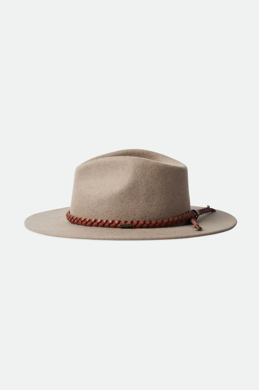 Sombreros De Fieltro Brixton Messer Western Fedora Mujer Beige | 58LAVSFIB