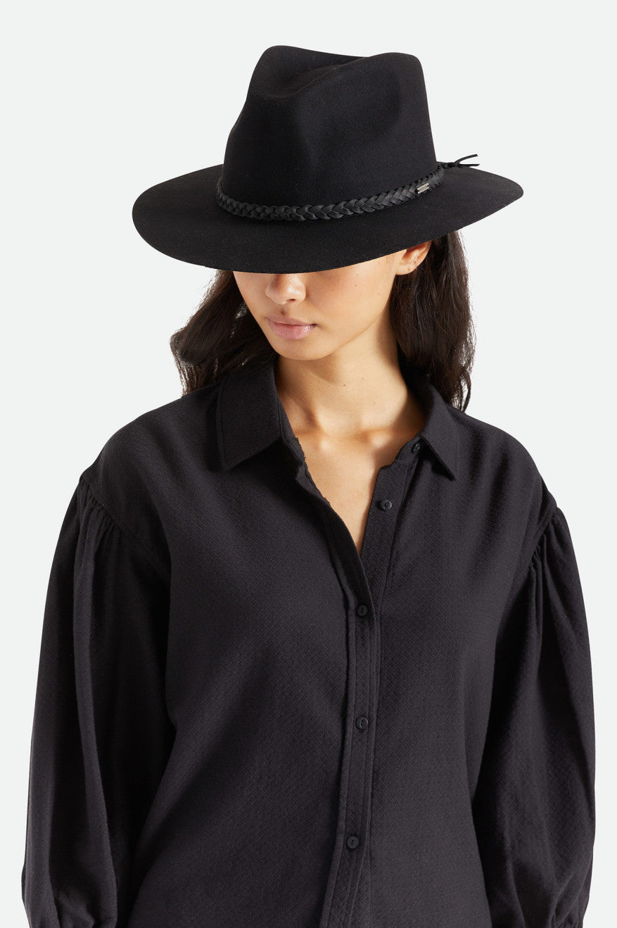 Sombreros De Fieltro Brixton Messer Western Fedora Mujer Negras | 83ZBHIMQK