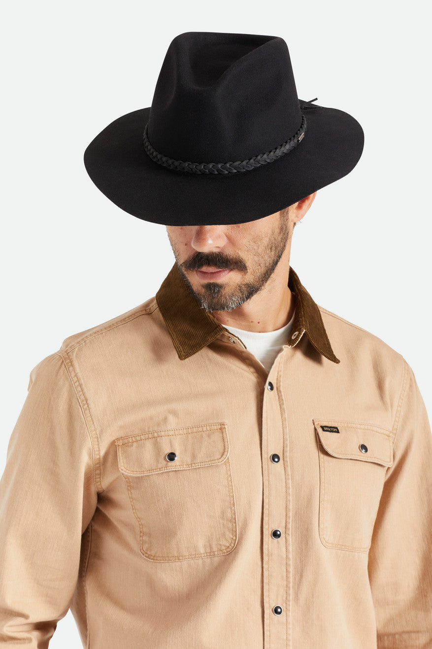 Sombreros De Fieltro Brixton Messer Western Fedora Mujer Negras | 83ZBHIMQK