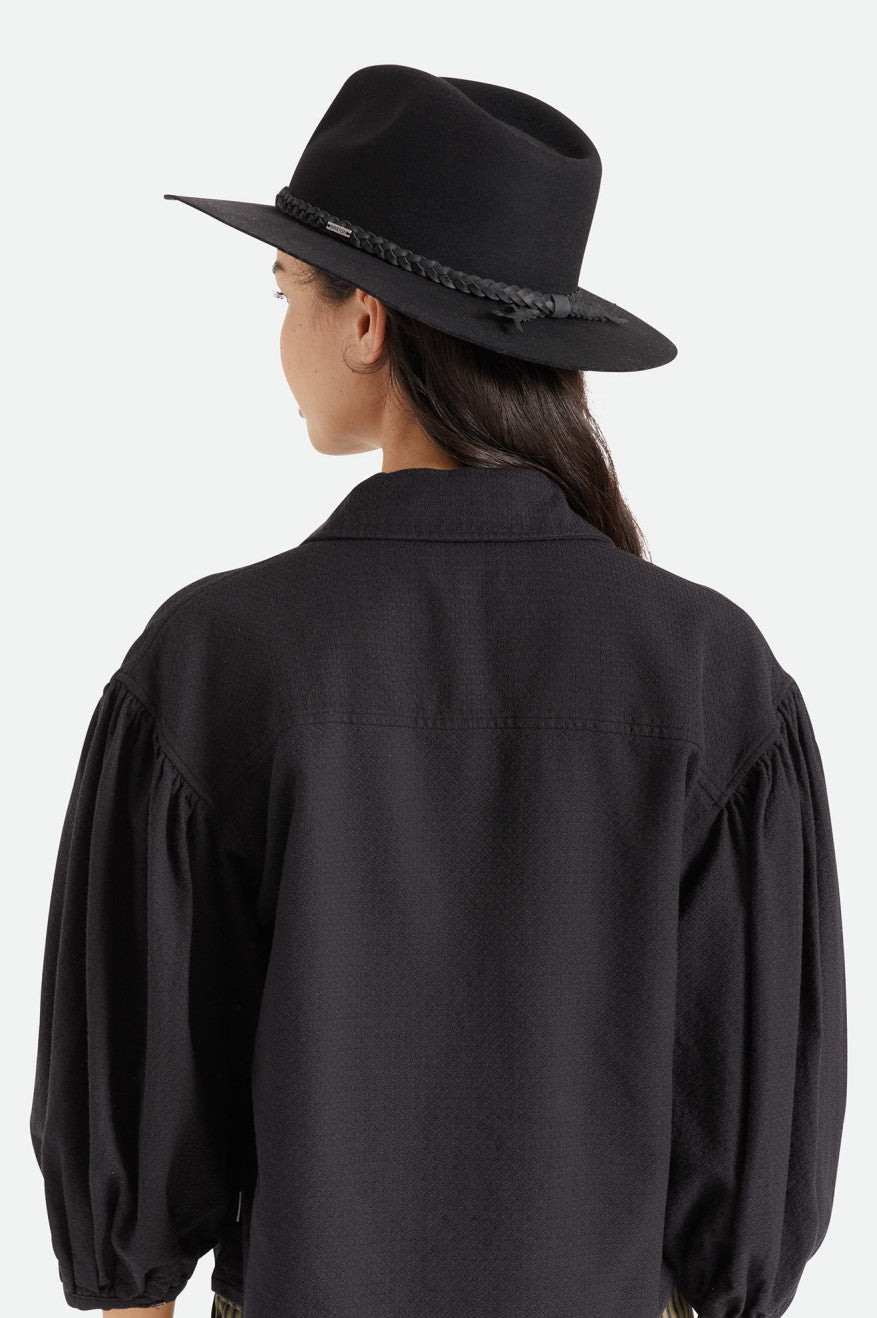 Sombreros De Fieltro Brixton Messer Western Fedora Mujer Negras | 83ZBHIMQK