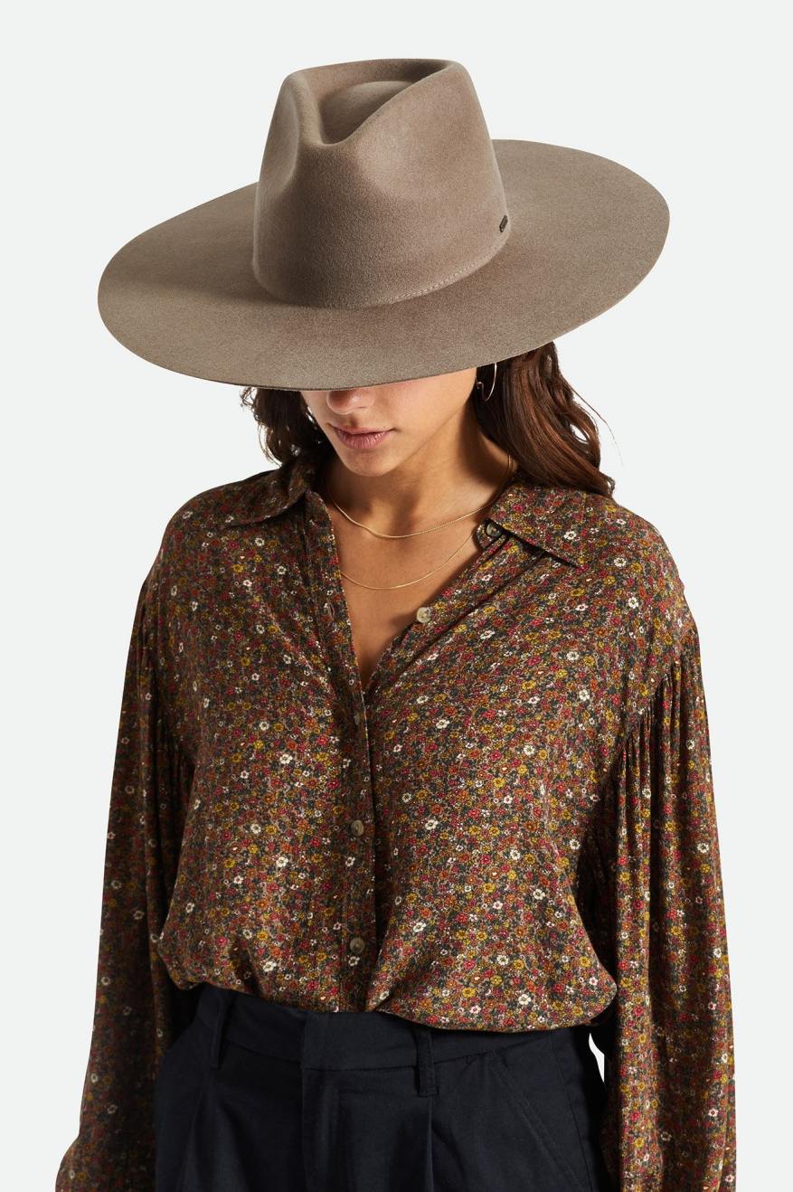 Sombreros De Fieltro Brixton Primrose Felt Fedora Mujer Gris | 68POMVDYE