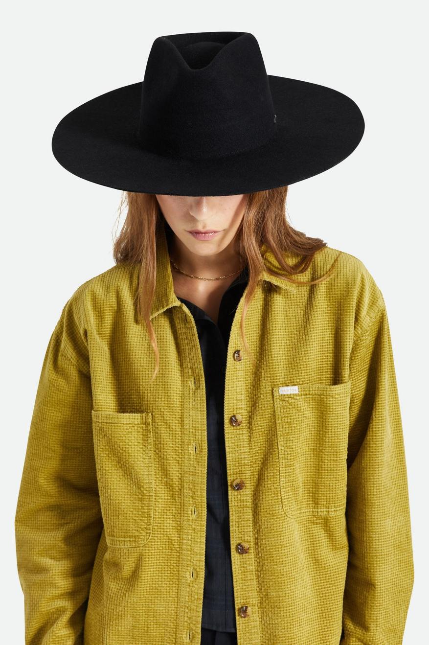 Sombreros De Fieltro Brixton Primrose Felt Fedora Mujer Negras | 86TBSWNPY