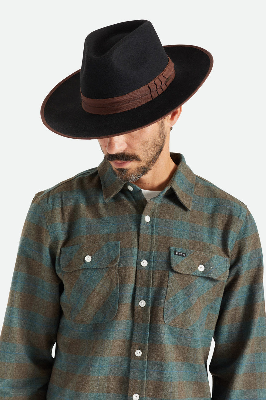 Sombreros De Fieltro Brixton Reno Hombre Negras Marrones | 23RDBVZTS